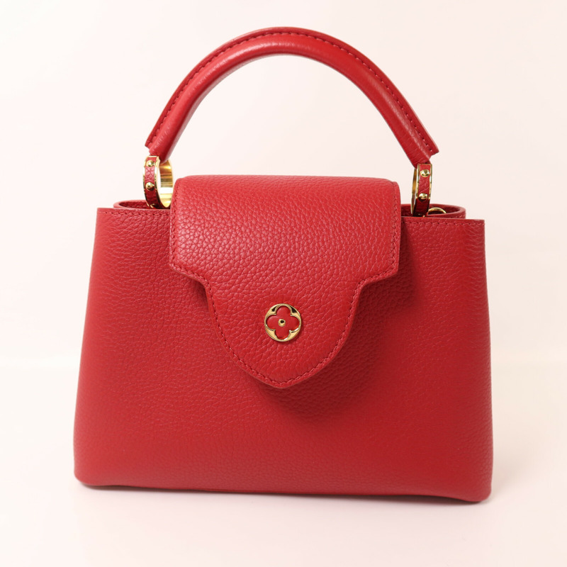 LOUIS VUITTON 牛皮皮革Capucines MM金扣手挽肩背兩用袋-15