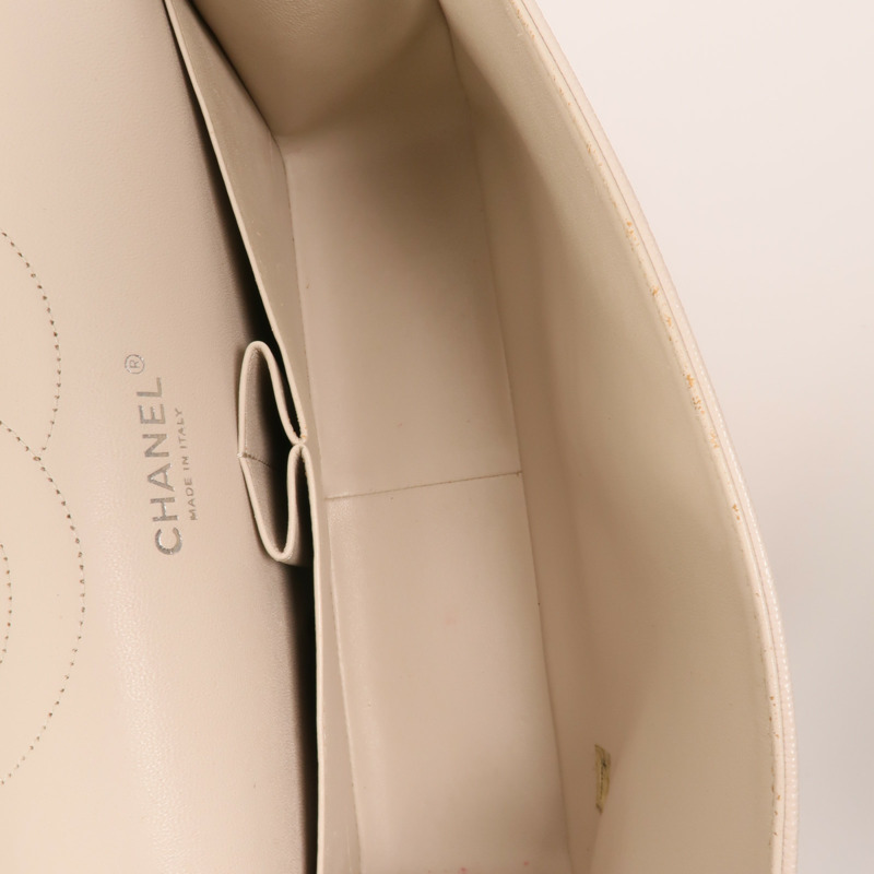 CHANEL 牛皮皮革Large Classic銀扣鏈帶肩背袋-4