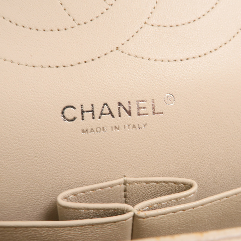 CHANEL 牛皮皮革Large Classic銀扣鏈帶肩背袋-5