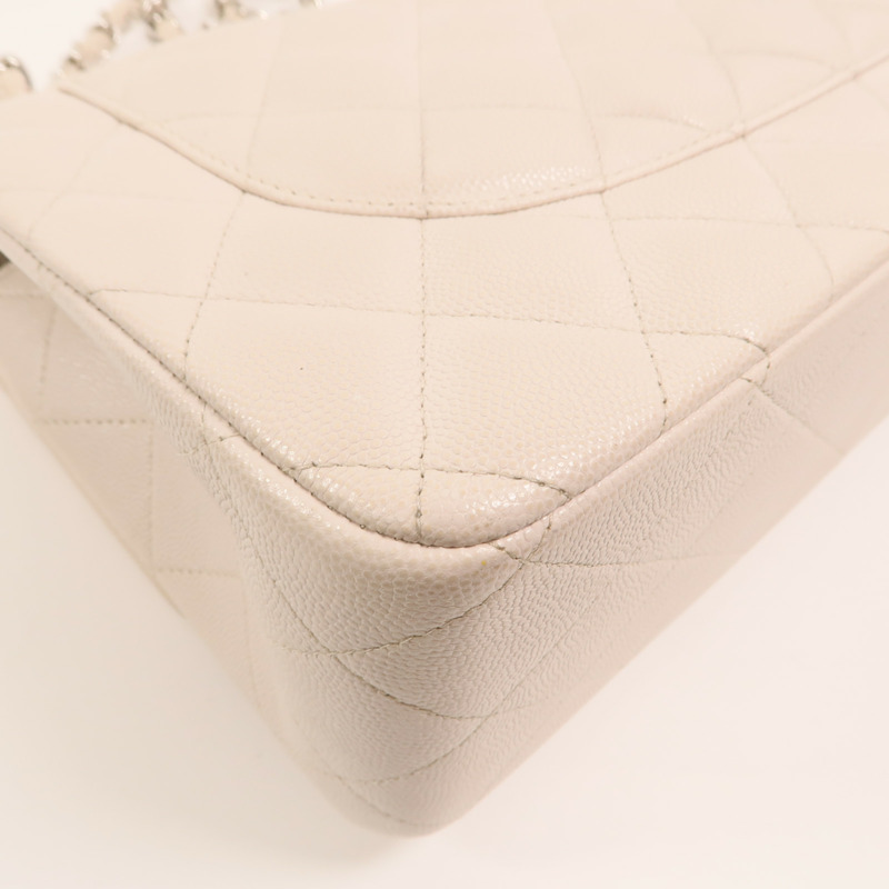 CHANEL 牛皮皮革Large Classic銀扣鏈帶肩背袋-13