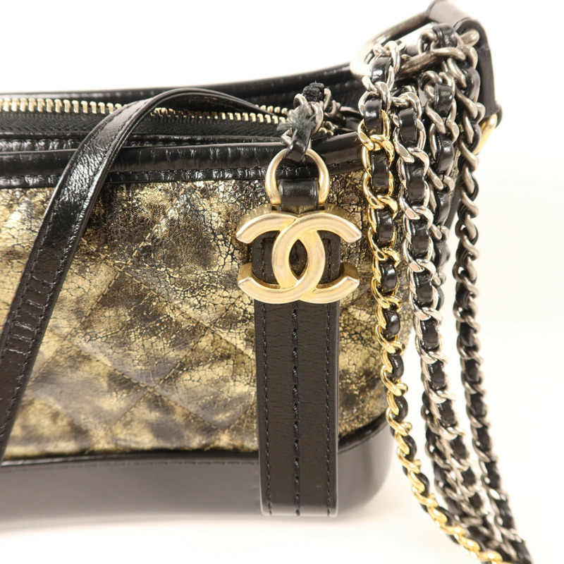 CHANEL 牛皮皮革Gabrielle Small鏈帶肩背袋-11