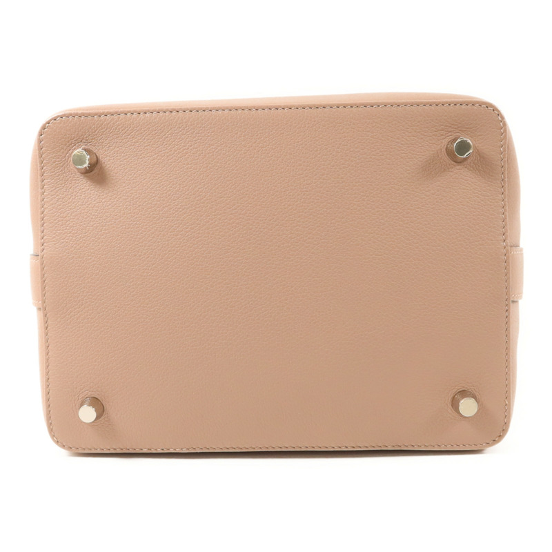 HERMES Evercolor皮革Tool Box 20銀扣手挽肩背兩用袋Glycine-3