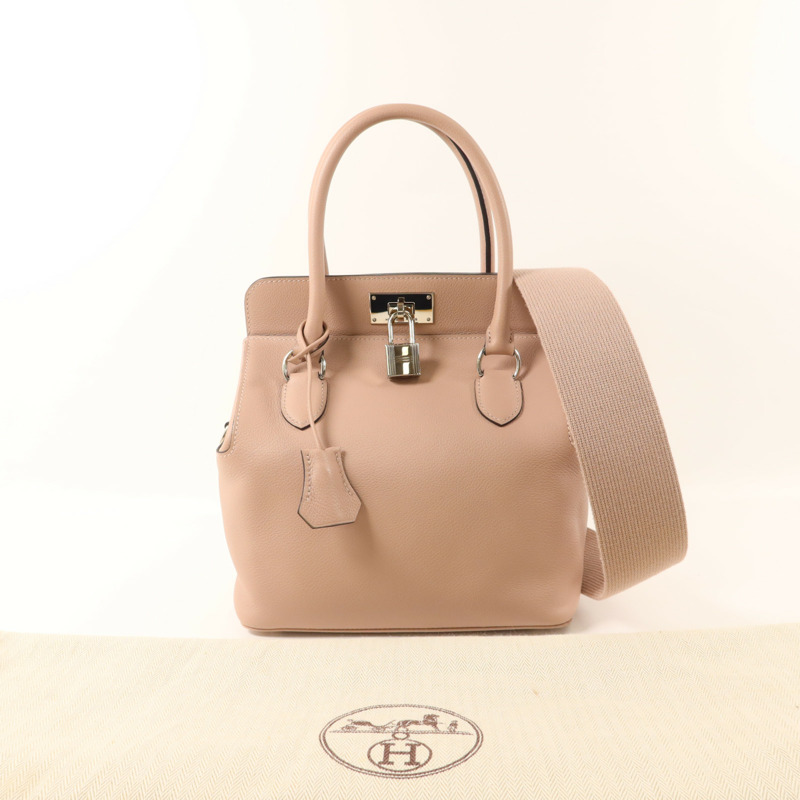 HERMES Evercolor皮革Tool Box 20銀扣手挽肩背兩用袋Glycine-16