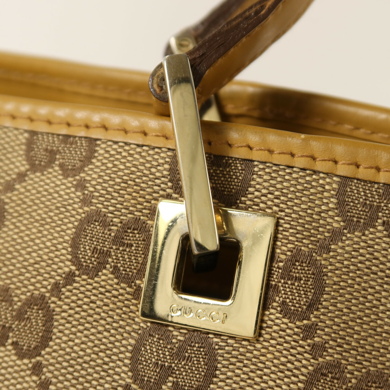 GUCCI 帆布Tote Bag金扣手挽袋-8
