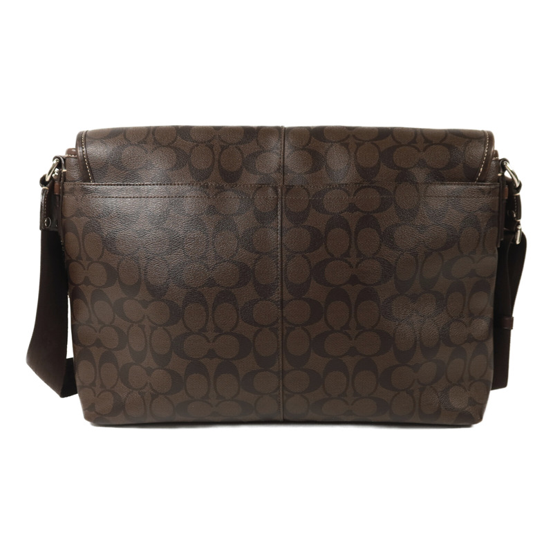 COACH 塗層帆布Shoulder Bag銀扣肩背袋-1