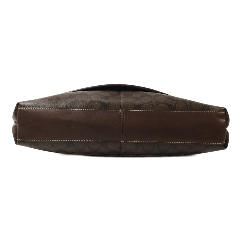 COACH 塗層帆布Shoulder Bag銀扣肩背袋-3