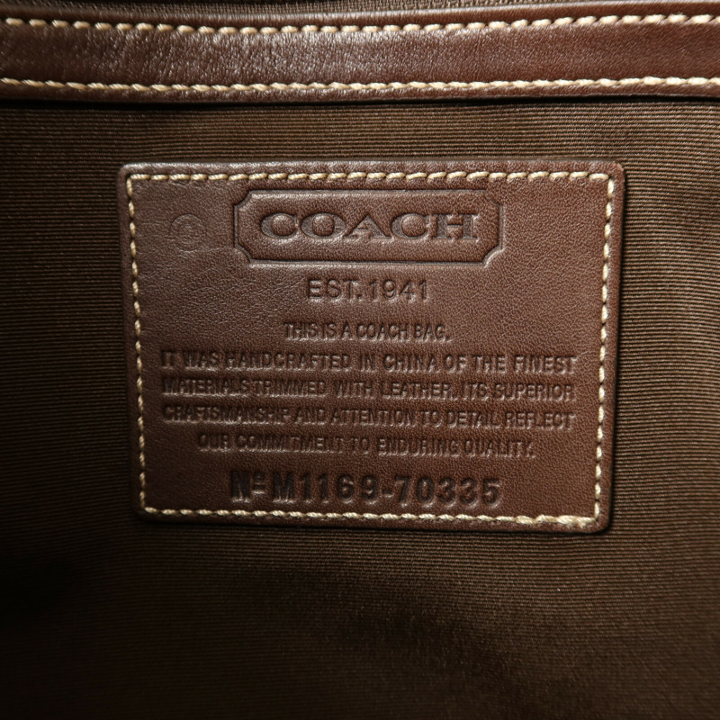 COACH 塗層帆布Shoulder Bag銀扣肩背袋-6