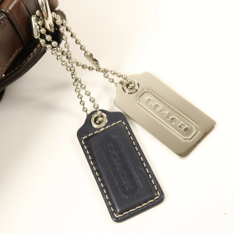COACH 塗層帆布Shoulder Bag銀扣肩背袋-11