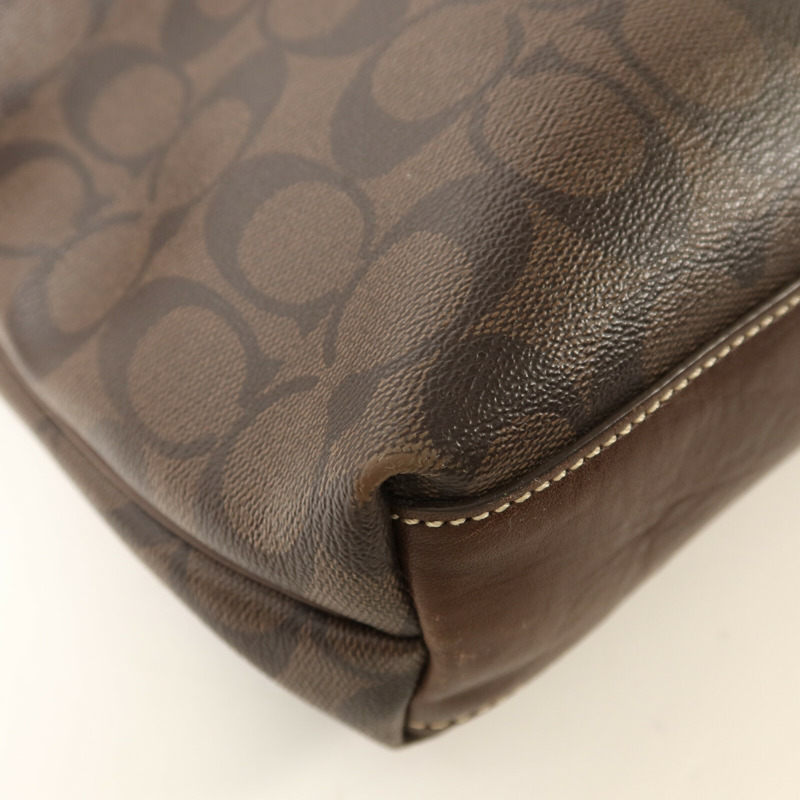 COACH 塗層帆布Shoulder Bag銀扣肩背袋-14