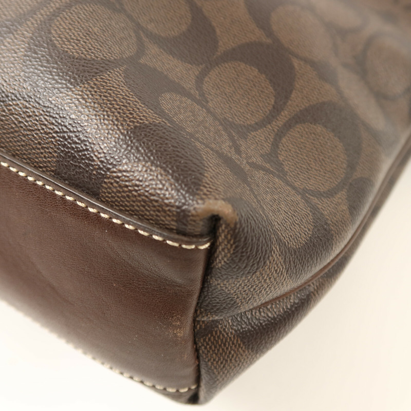 COACH 塗層帆布Shoulder Bag銀扣肩背袋-15