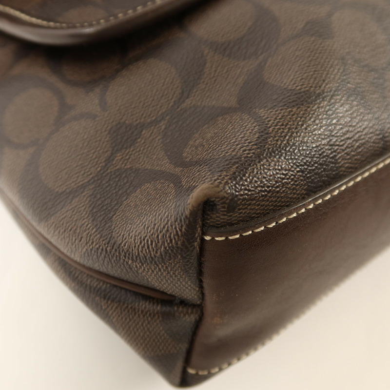 COACH 塗層帆布Shoulder Bag銀扣肩背袋-16