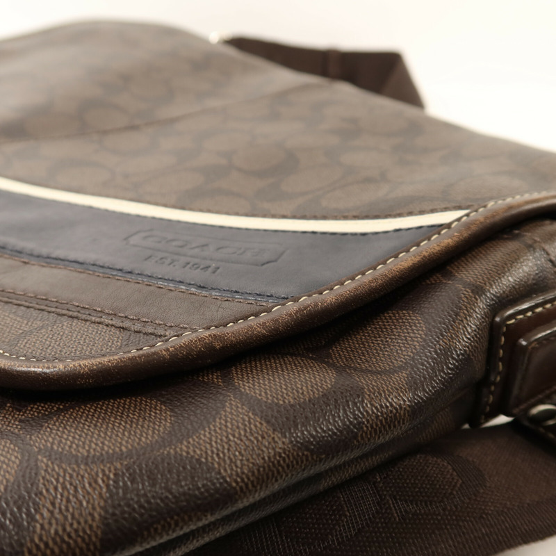 COACH 塗層帆布Shoulder Bag銀扣肩背袋-18