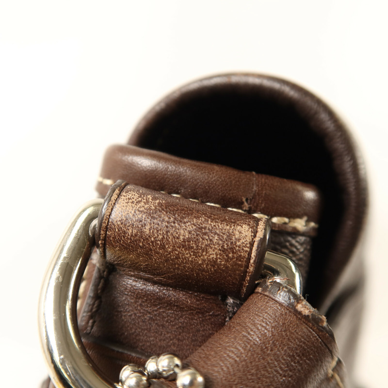 COACH 塗層帆布Shoulder Bag銀扣肩背袋-19