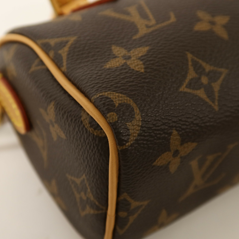 LOUIS VUITTON Monogram Nano Speedy金扣手挽肩背兩用袋-10