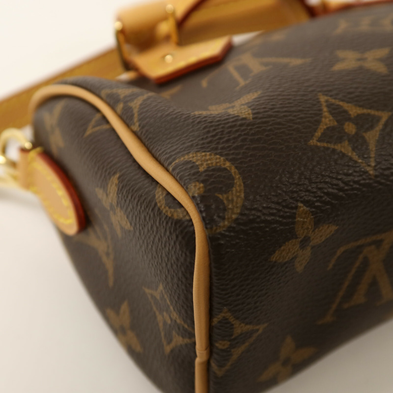 LOUIS VUITTON Monogram Nano Speedy金扣手挽肩背兩用袋-12