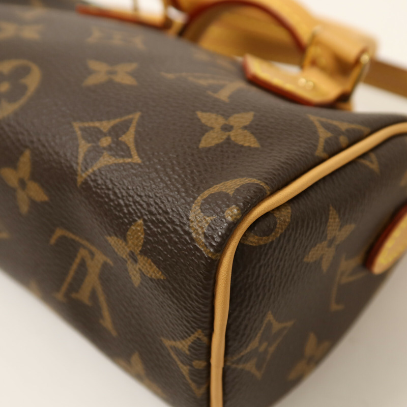 LOUIS VUITTON Monogram Nano Speedy金扣手挽肩背兩用袋-13