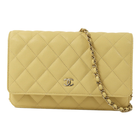 CHANEL 牛皮皮革Wallet On Chain金扣鏈帶肩背袋