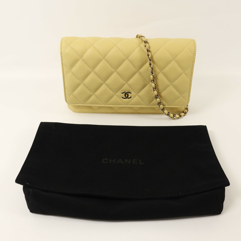 CHANEL 牛皮皮革Wallet On Chain金扣鏈帶肩背袋-10