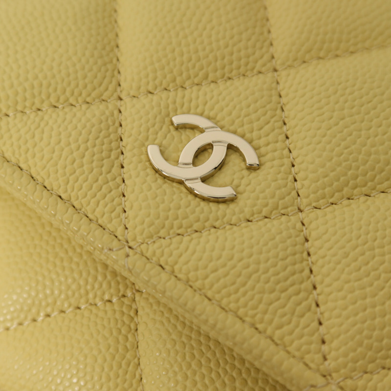 CHANEL 牛皮皮革Wallet On Chain金扣鏈帶肩背袋-12