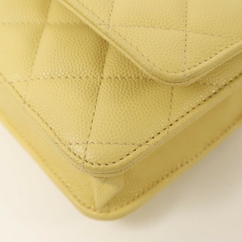 CHANEL 牛皮皮革Wallet On Chain金扣鏈帶肩背袋-14