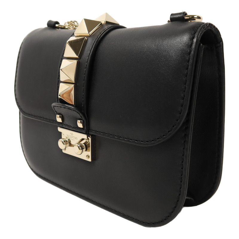 Valentino 牛皮皮革Rockstud Shoulder Bag金扣鏈帶肩背袋-2