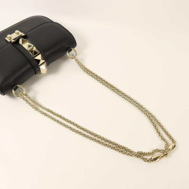 Valentino 牛皮皮革Rockstud Shoulder Bag金扣鏈帶肩背袋-7