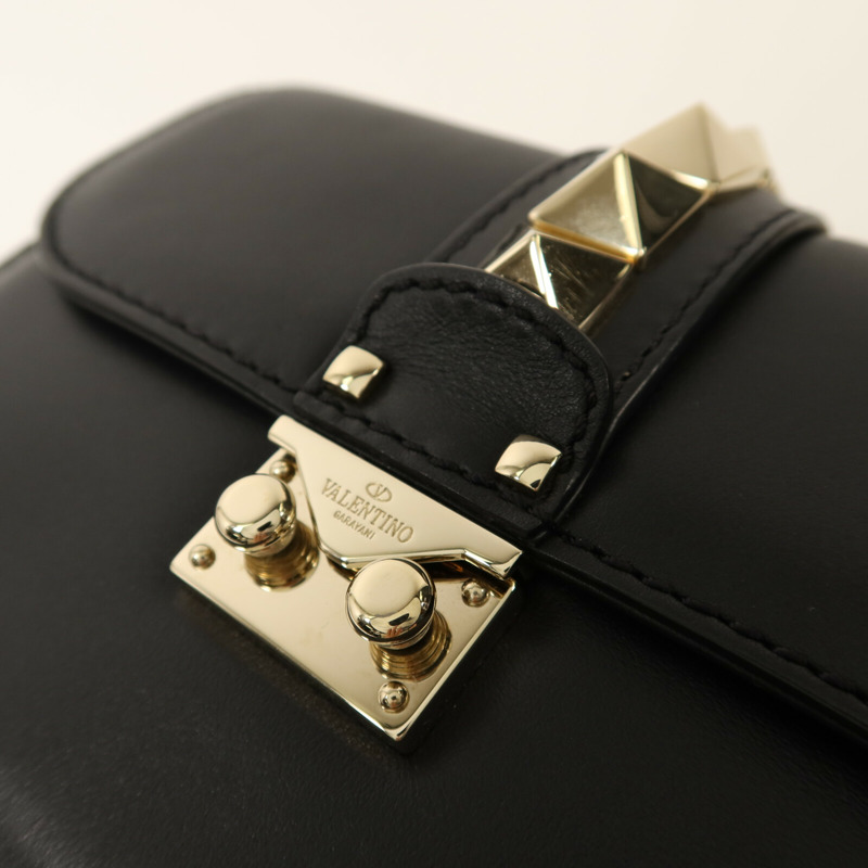 Valentino 牛皮皮革Rockstud Shoulder Bag金扣鏈帶肩背袋-9