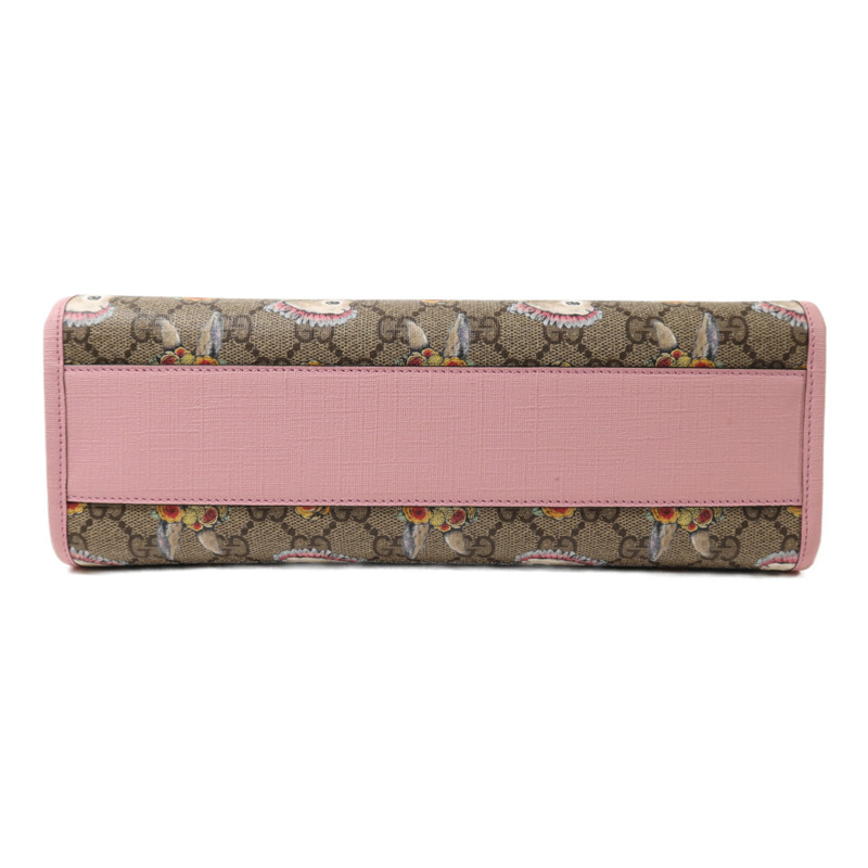 GUCCI 塗層帆布Tote Bag銀扣手挽肩背兩用袋-3