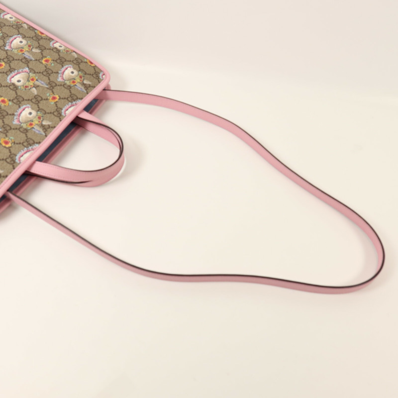 GUCCI 塗層帆布Tote Bag銀扣手挽肩背兩用袋-7