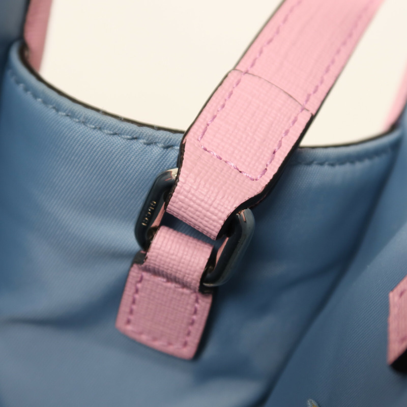 GUCCI 塗層帆布Tote Bag銀扣手挽肩背兩用袋-8