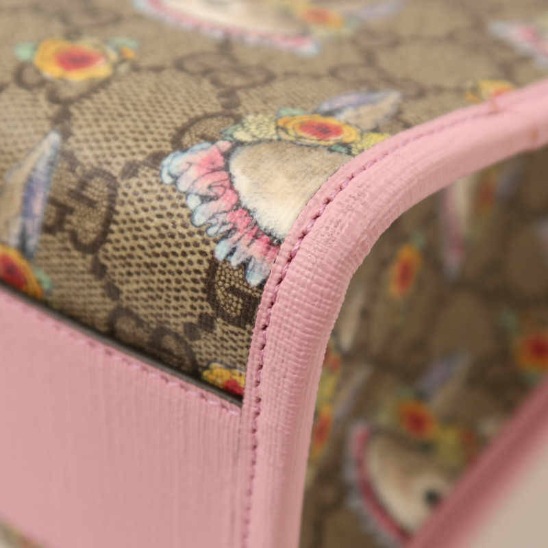 GUCCI 塗層帆布Tote Bag銀扣手挽肩背兩用袋-12