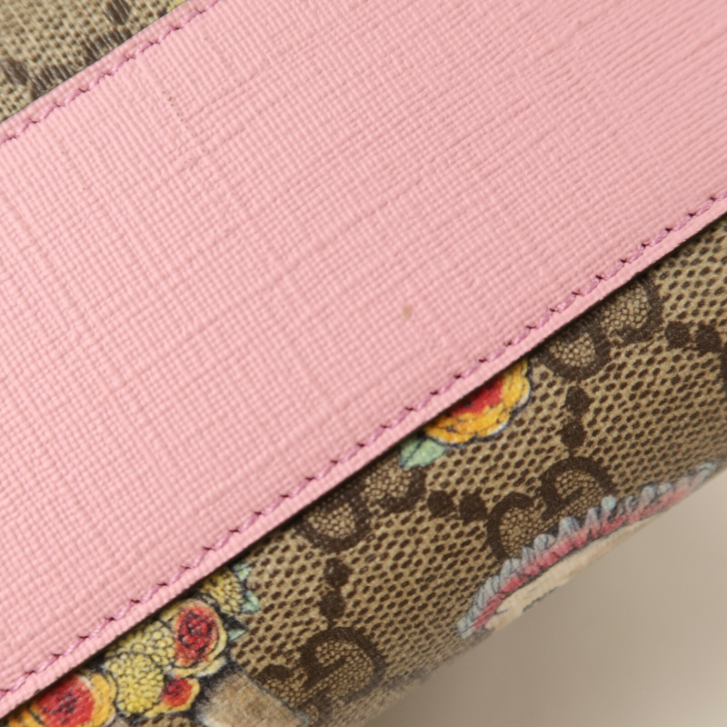 GUCCI 塗層帆布Tote Bag銀扣手挽肩背兩用袋-13