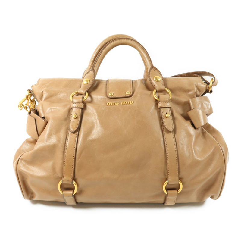 Miu Miu 牛皮皮革Bow Bag金扣手挽肩背兩用袋-1