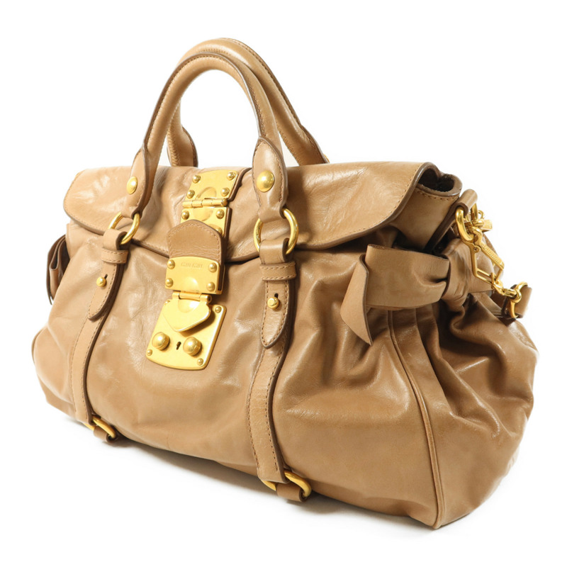 Miu Miu 牛皮皮革Bow Bag金扣手挽肩背兩用袋-2