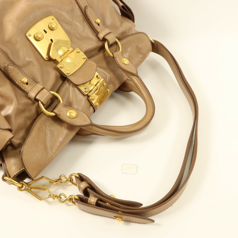 Miu Miu 牛皮皮革Bow Bag金扣手挽肩背兩用袋-4