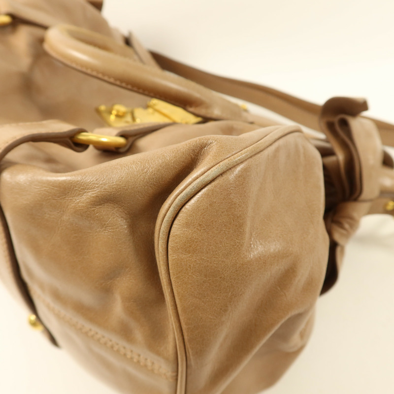 Miu Miu 牛皮皮革Bow Bag金扣手挽肩背兩用袋-11