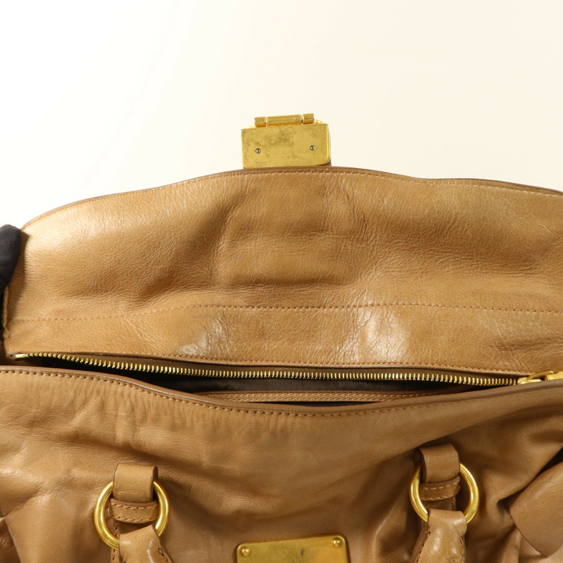 Miu Miu 牛皮皮革Bow Bag金扣手挽肩背兩用袋-17