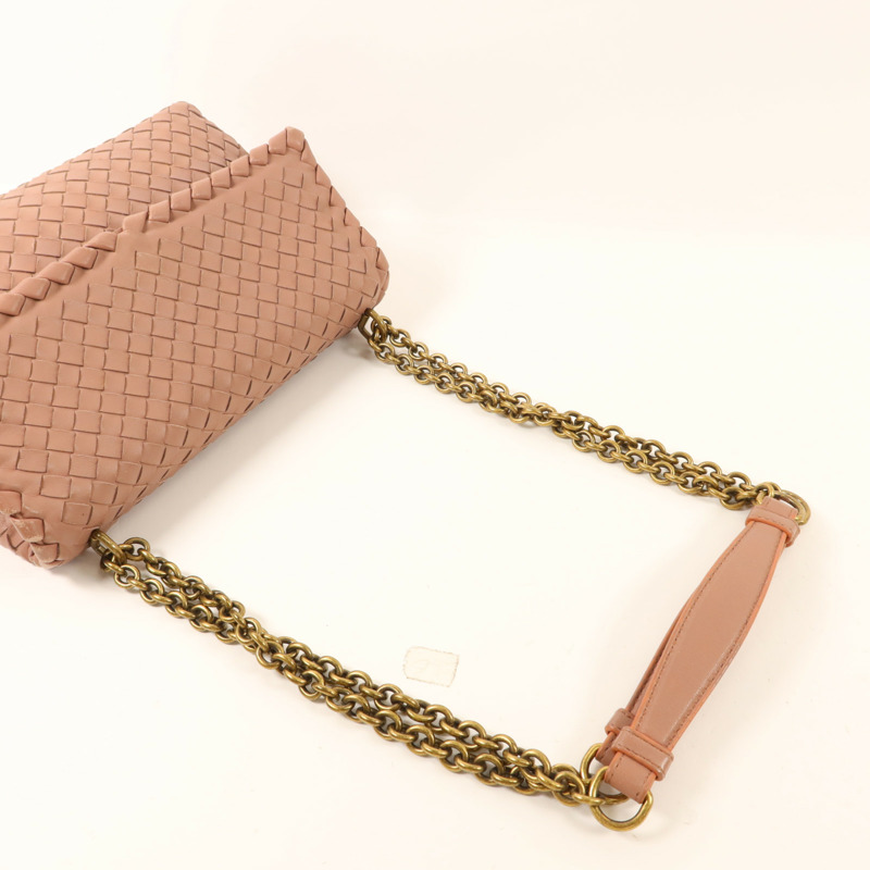 BOTTEGA VENETA 羊皮皮革Olimpia Intrecciato鏈帶肩背袋-4