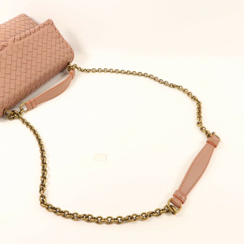 BOTTEGA VENETA 羊皮皮革Olimpia Intrecciato鏈帶肩背袋-5