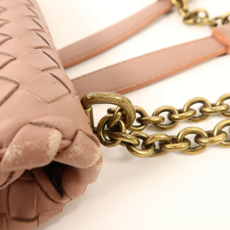 BOTTEGA VENETA 羊皮皮革Olimpia Intrecciato鏈帶肩背袋-12