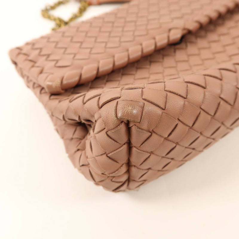 BOTTEGA VENETA 羊皮皮革Olimpia Intrecciato鏈帶肩背袋-14
