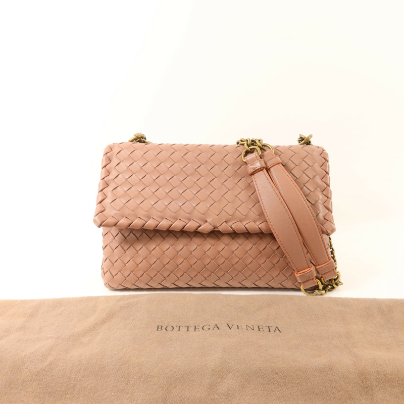 BOTTEGA VENETA 羊皮皮革Olimpia Intrecciato鏈帶肩背袋-24