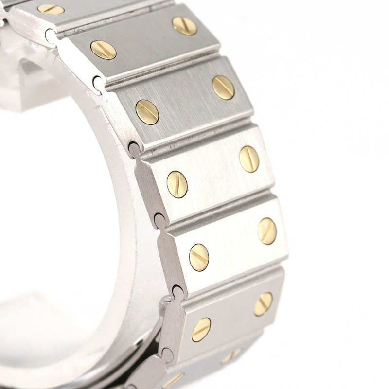 卡地亞 Santos Vendome Aoyama LM YG 組合 83038288 SSxYG 石英腕錶-4