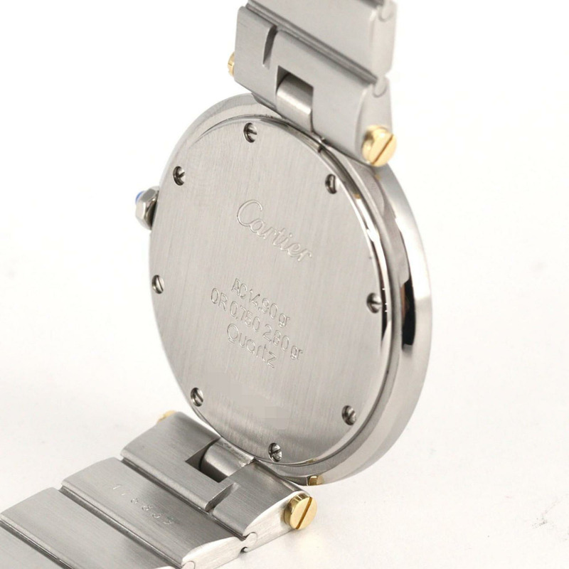 卡地亞 Santos Vendome Aoyama LM YG 組合 83038288 SSxYG 石英腕錶-5