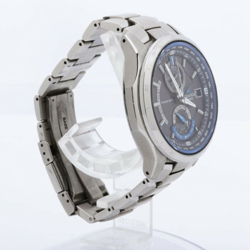 卡西歐 Oceanus OCWT10001AJF 黑色銀色鈦金屬男士模擬腕錶-2