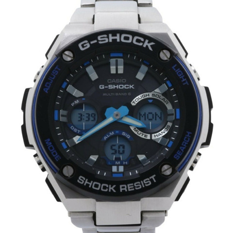 卡西歐 G-SHOCK GSTEEL GSTW100D1A2JF 黑色銀色不鏽鋼男士手錶