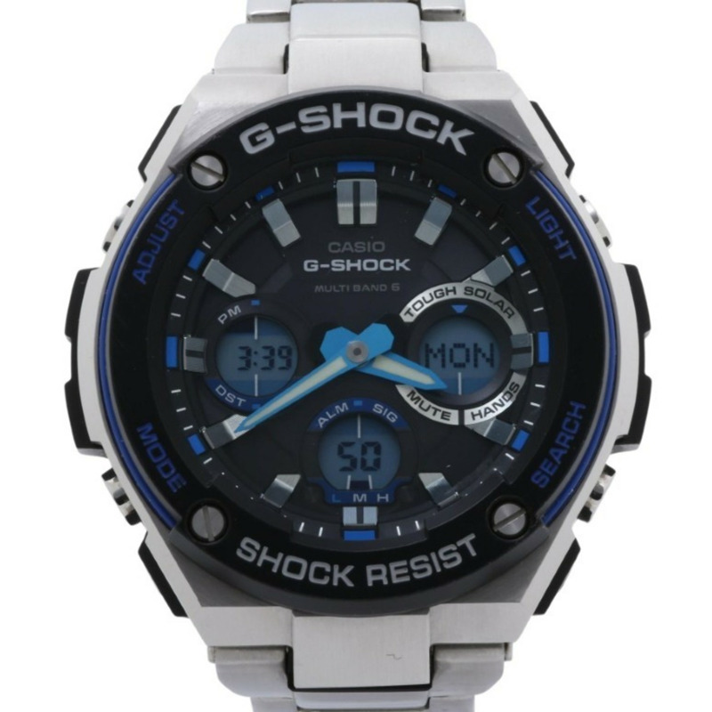 卡西歐 G-SHOCK GSTEEL GSTW100D1A2JF 黑色銀色不鏽鋼男士手錶-0
