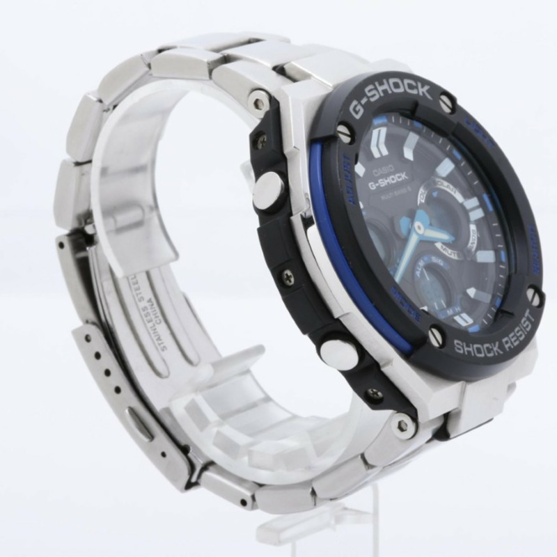 卡西歐 G-SHOCK GSTEEL GSTW100D1A2JF 黑色銀色不鏽鋼男士手錶-2