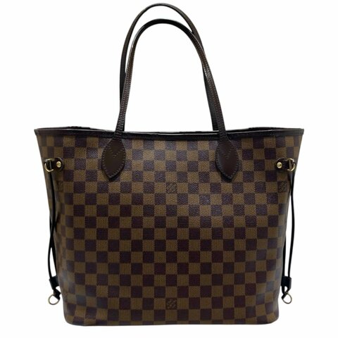 LOUIS VUITTON 路易威登  N41358 NEVERFULL MM 棋盤格托特包 棕色 金釦