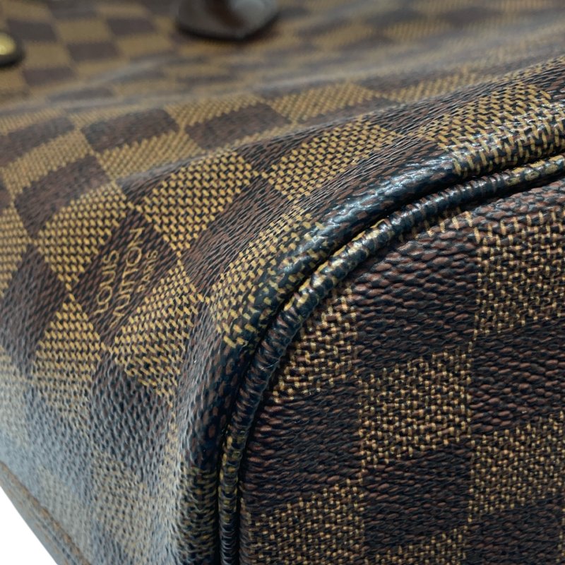 LOUIS VUITTON 路易威登  N41358 NEVERFULL MM 棋盤格托特包 棕色 金釦-9